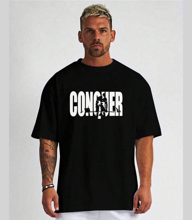 11d Printed Black Oversized tshirt