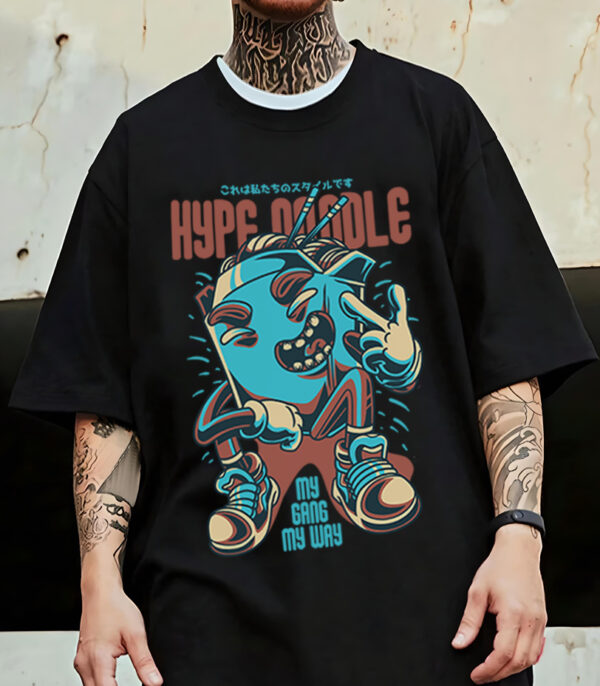 Graphic Printed Oversize Tshirt, Black Graffiti Oversize T-Shirt