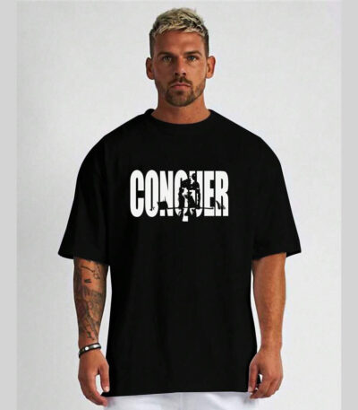 Printed Black Oversized tshirt