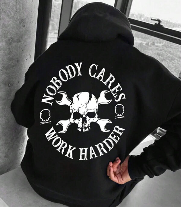 Nobody Care Black Hoodie, Printed Hoodie For Men & Women