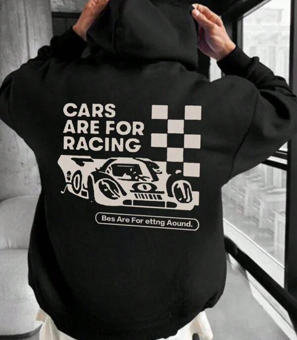 Racing Black Hoodie Printed, Printed Hoodie For Men