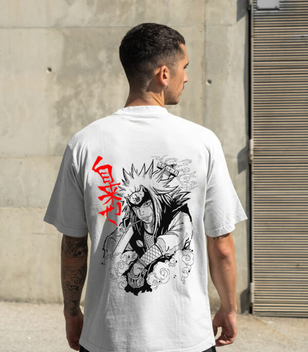 White Anime Oversize Tshirt,  Naruto Oversize T-Shirt, Anime Tshirt